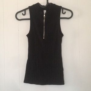 Zip Up Detail Tank Top